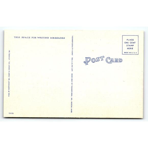 Vintage Linen Postcard Commerce-Journalism Bldg University of Georgia - Picture 2 of 2